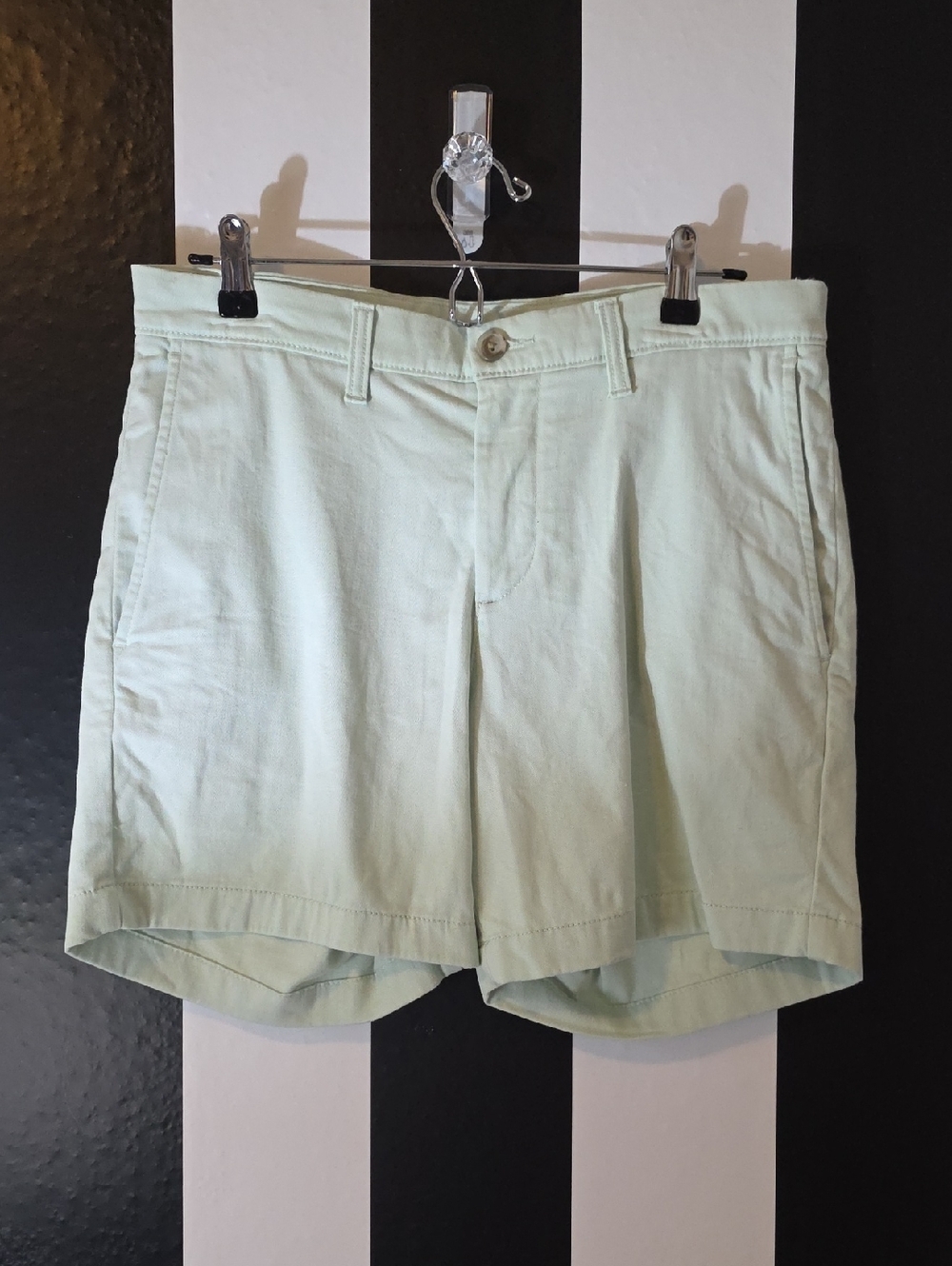 Roundtree & Yorke Pale Mint Flat-Front Chino Shorts